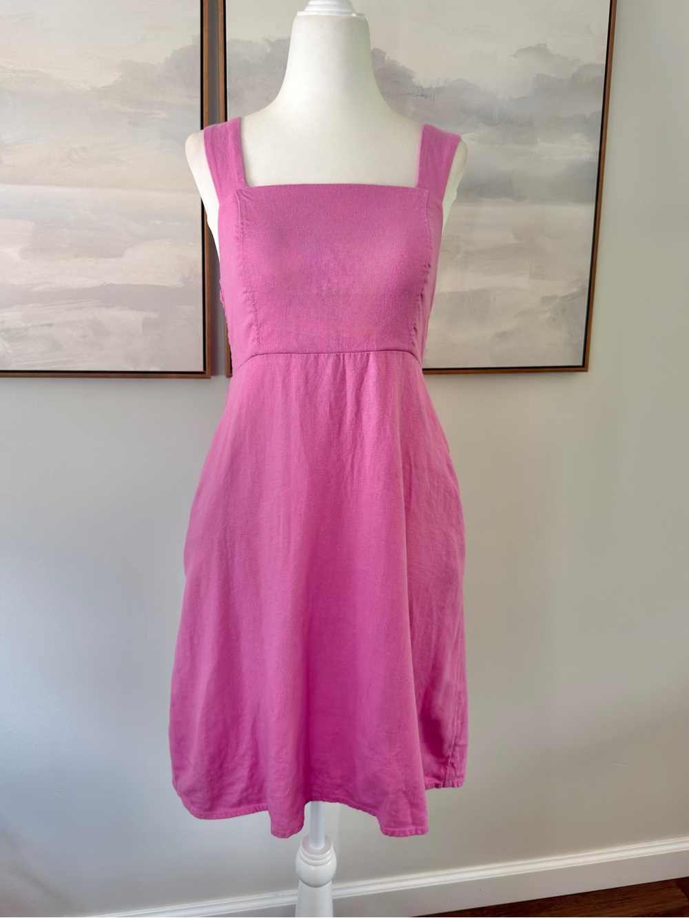 SO Linen Blend Pink Mini Dress